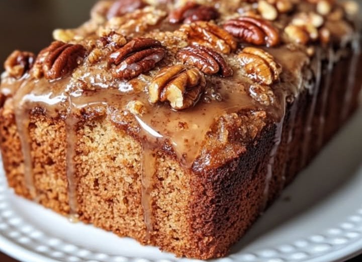 Pecan Coffee Cake Loaf with Glaze