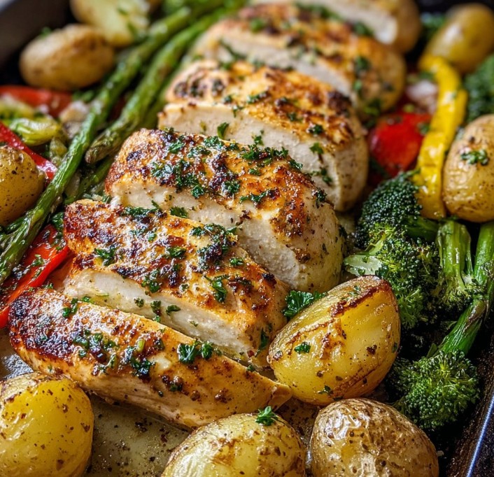 Sheet Pan Garlic Butter Chicken and Veggies