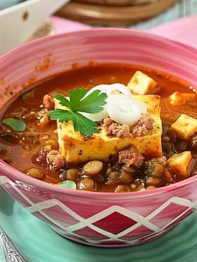 Sopa de Lentejas con Chorizo y Bacon