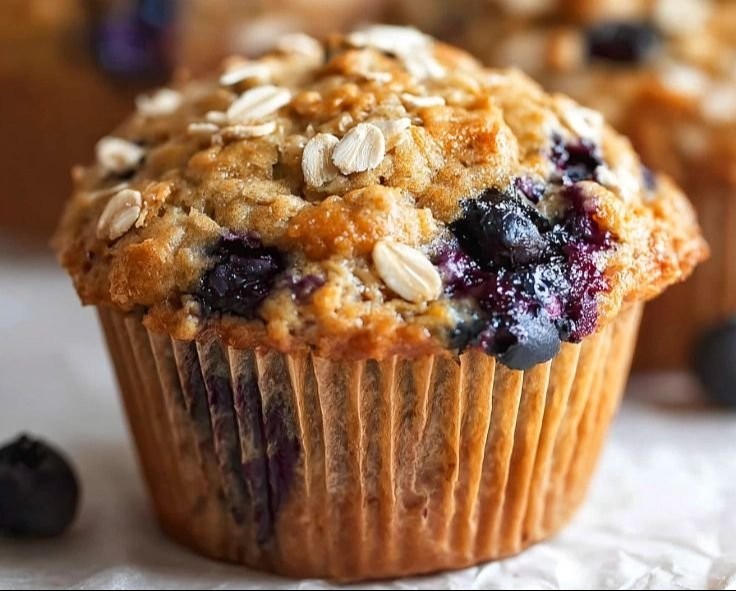 Classic Blueberry Oatmeal Muffins