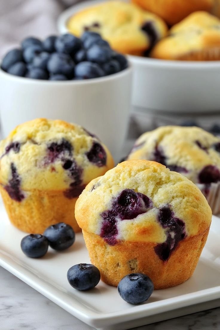 One-Bowl Blueberry Muffins