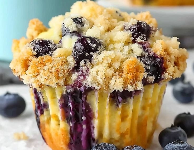 Homemade Blueberry Cream Cheese Muffins