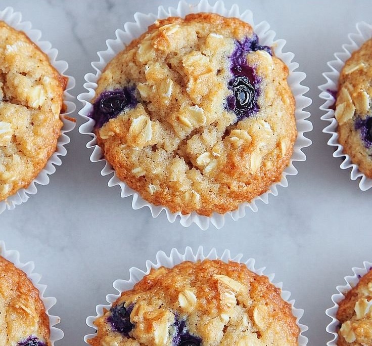 Tasty Brown Sugar Blueberry Oat Muffins