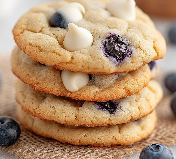 Simple Blueberry White Chocolate Chip Cookies