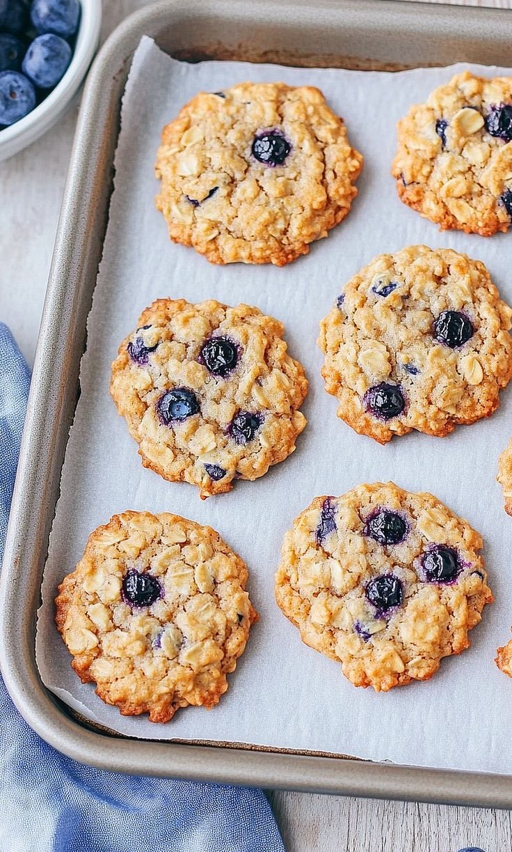 Cinnamon Blueberry Oatmeal Cookies