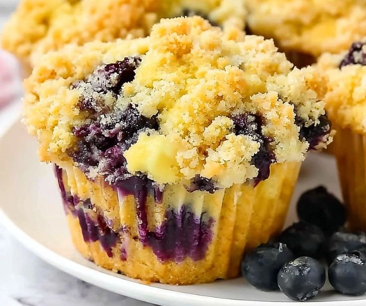 Sweet Blueberry Cream Cheese Muffins