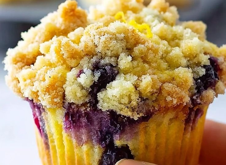 Moist Lemon Blueberry Muffins