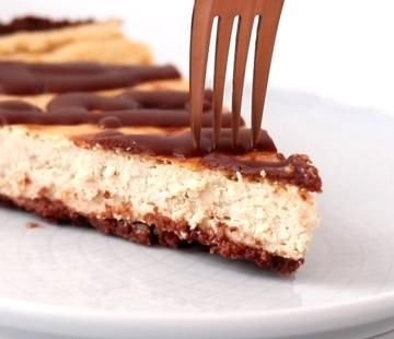 Tarta de queso de chocolate y café