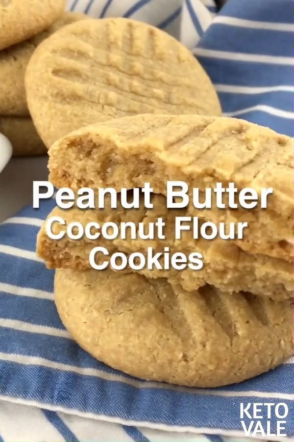Galletas de mantequilla de maní con harina de coco cetogénicas