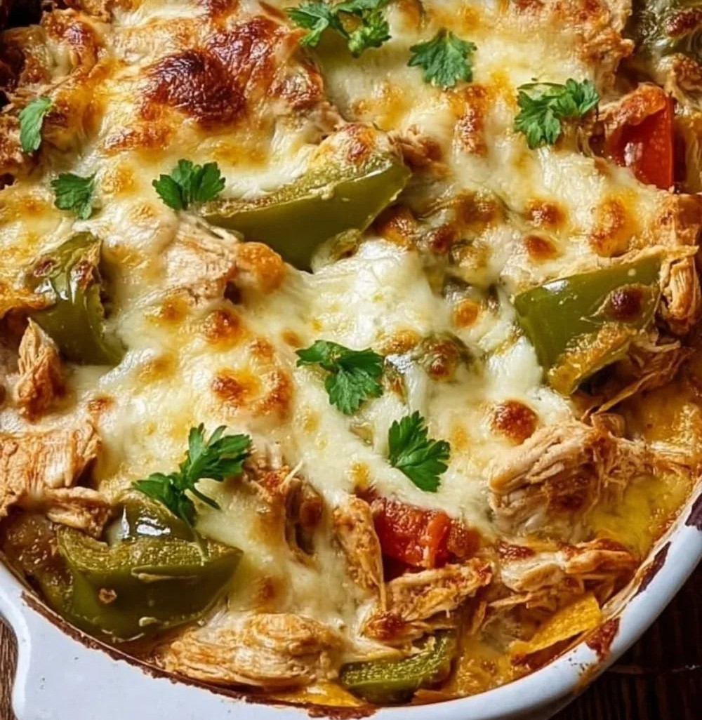 Cheesy Chicken Fajita Casserole