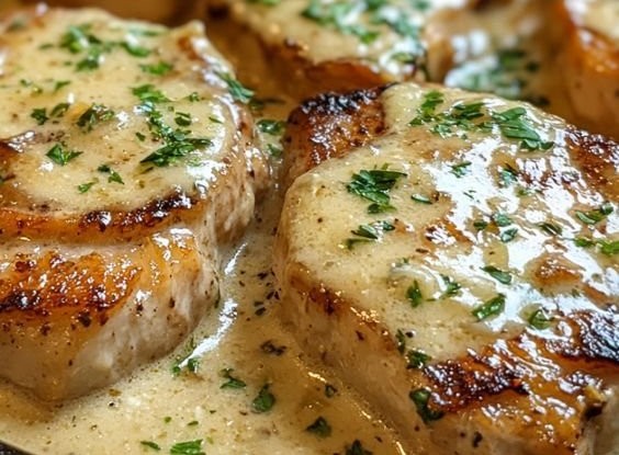 Smothered Boneless Pork Chops