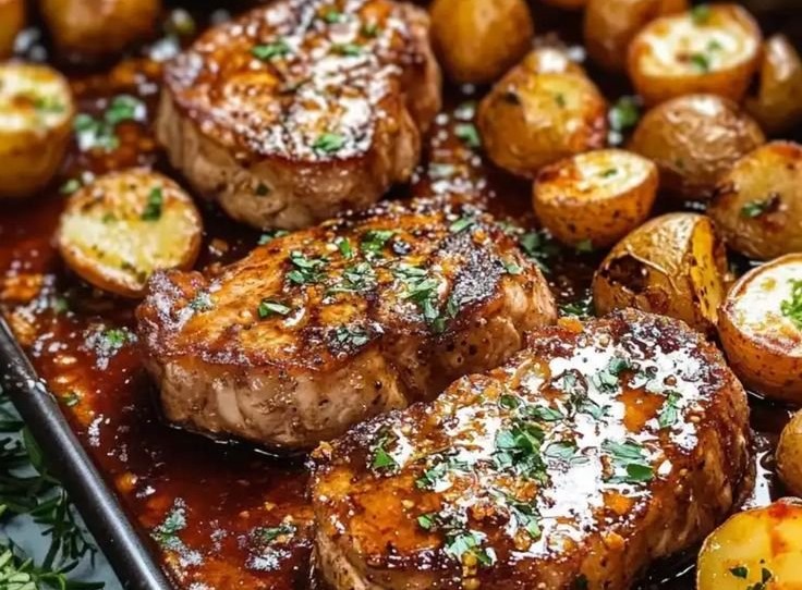 Sheet Pan Pork Chops and Potatoes