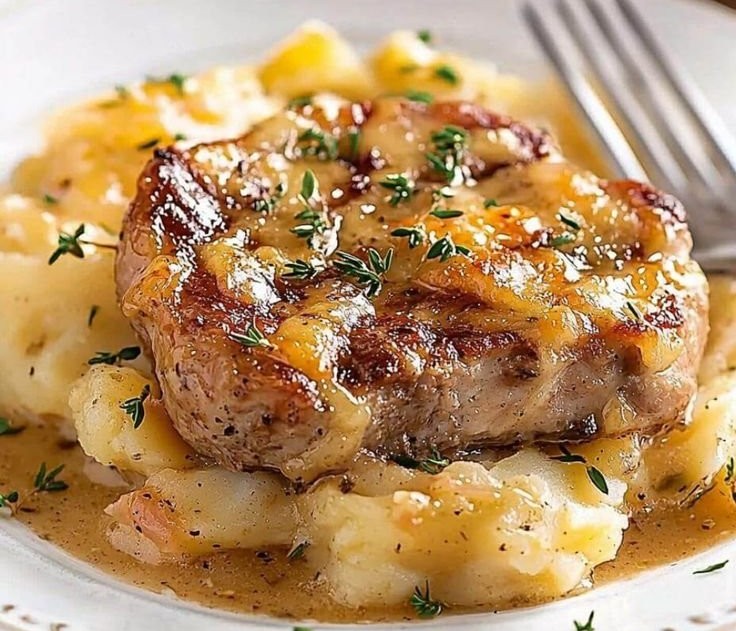 Smothered Pork Chop Scalloped Potato Casserole
