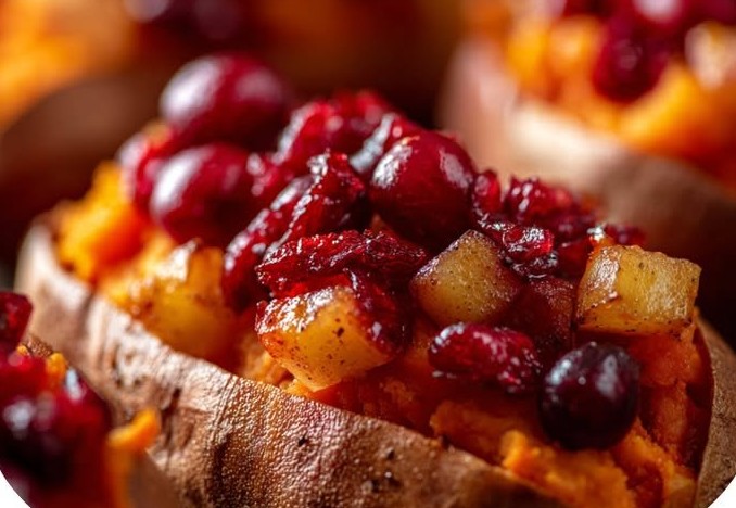Cranberry Apple Twice-Baked Sweet Potatoes