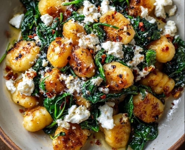 Creamy Gnocchi with Spinach and Feta