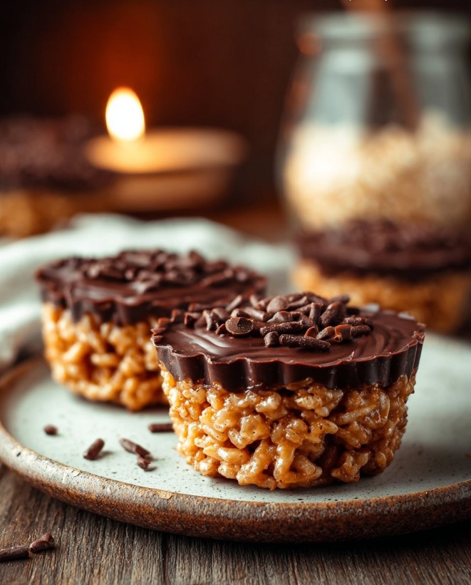 Chocolate Peanut Butter Rice Krispie Cups