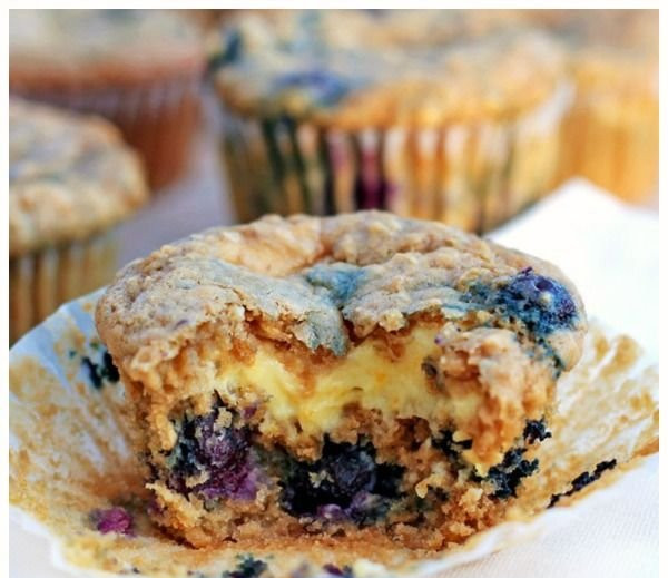 Oatmeal Blueberry Cream Cheese Muffin