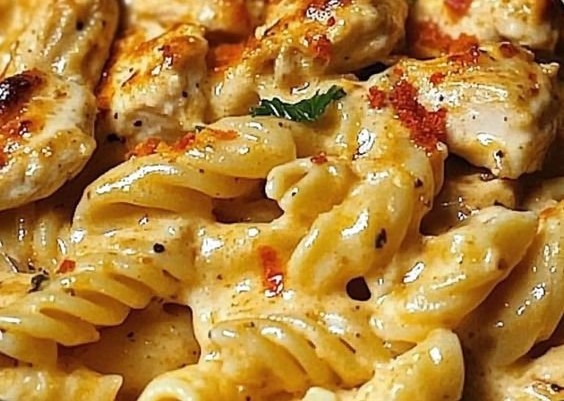 Cajun Cream Cheese Chicken Pasta Bake