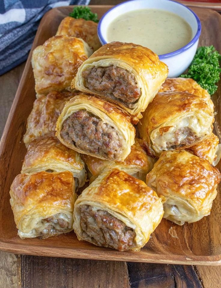 Sausage Rolls with Honey Mustard Sauce
