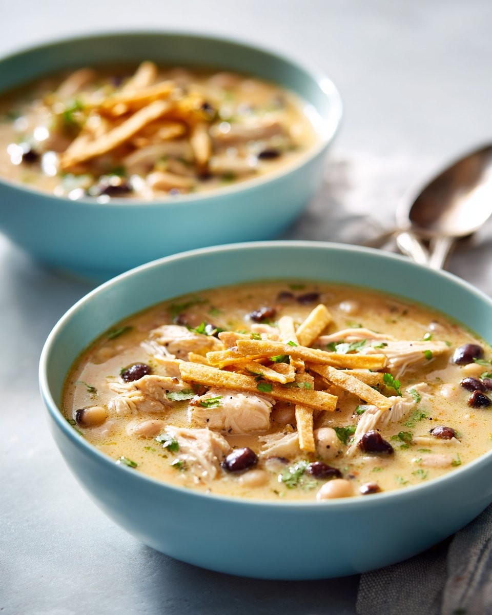 Crockpot White Chicken Chili with Cream Cheese