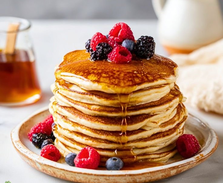 Irresistible Vanilla Cinnamon Buttermilk Pancakes