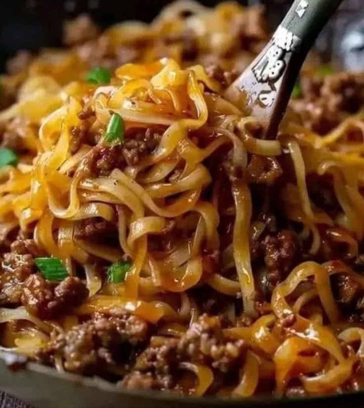 Easy Mongolian Ground Beef Noodles Recipe