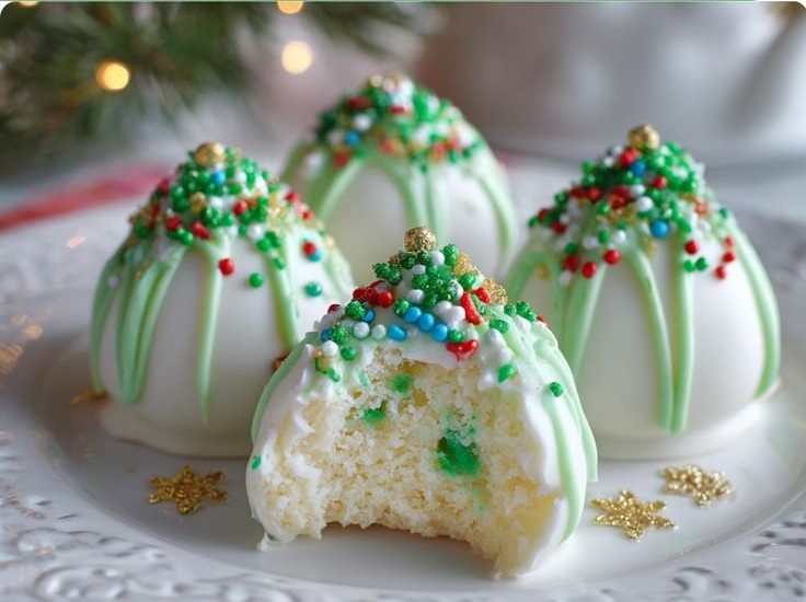 Christmas Tree Cake Truffles