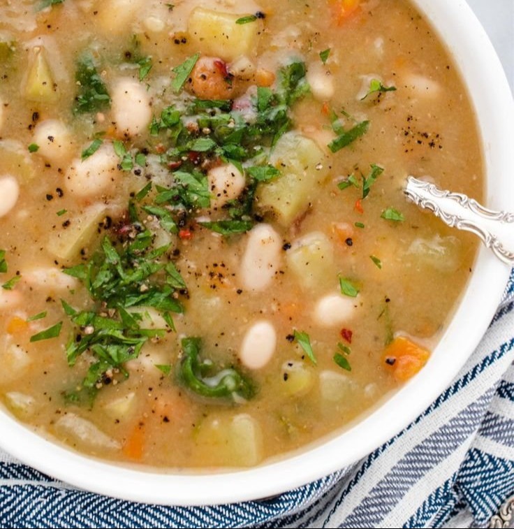 Creamy White Bean and Potato Soup with Kale