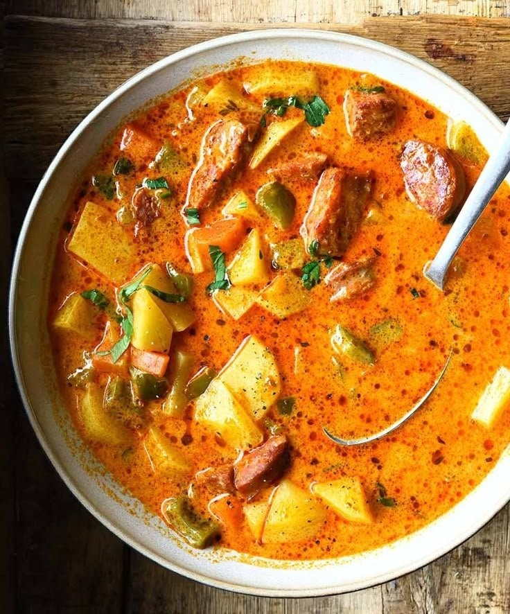 Spanish Potato Soup with Chorizo