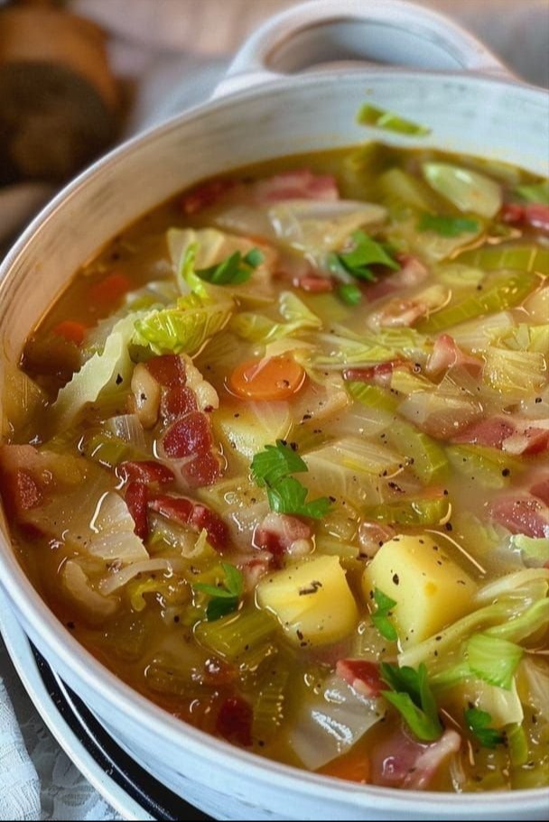 Irish Bacon, Cabbage, and Potato Soup