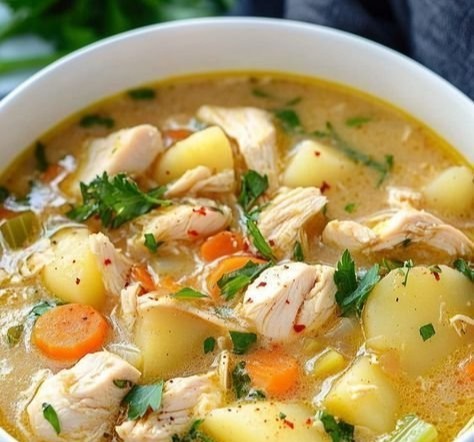 Comforting Chicken Soup with Potatoes