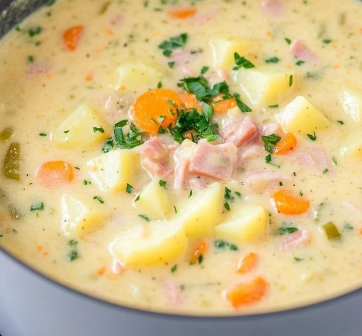 Quick Yukon Gold Potato and Ham Soup