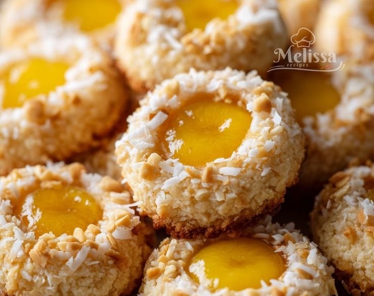 Hawaiian Pineapple Coconut Thumbprint Cookies
