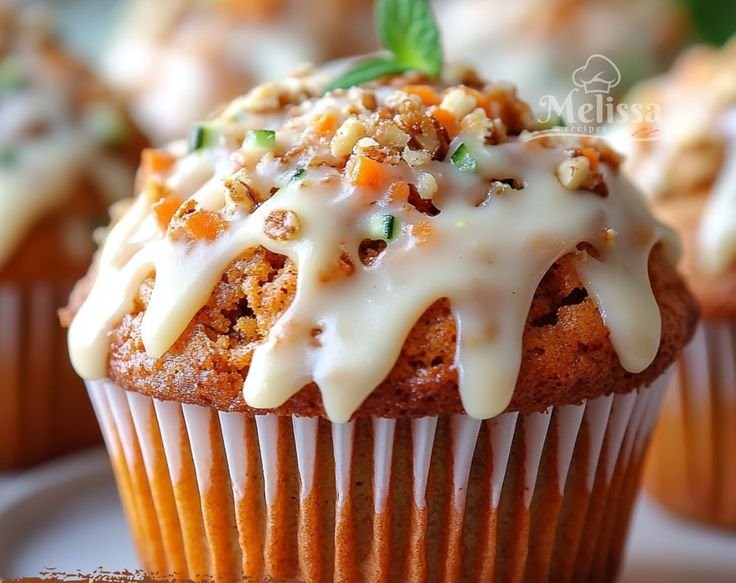 Moist Carrot Cake Zucchini Muffins
