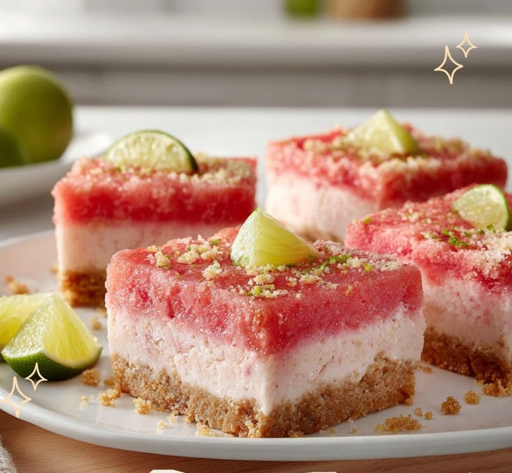 Watermelon Cheesecake Bars