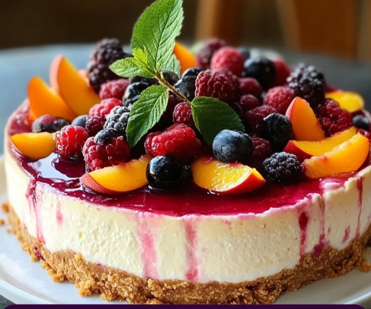 Berry Peach Cheesecake: A Delicious & Easy Recipe