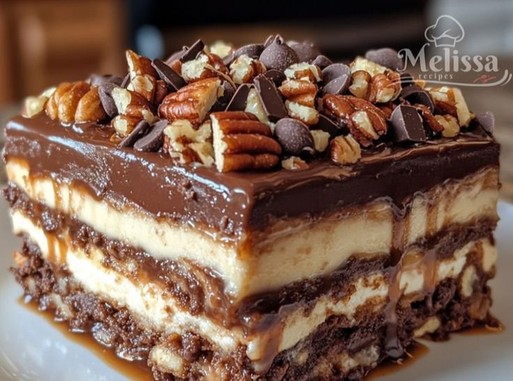 Decadent Turtle Lasagna Dessert Recipe: Layers of Chocolate, Caramel, and Creamy Delight!