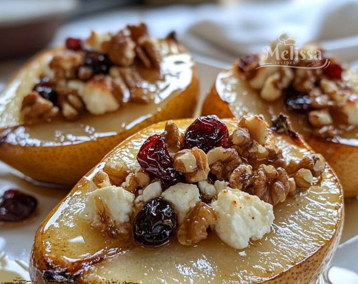 Baked Pears with Feta, Honey, and Cranberries: A Simple Elegant Dessert