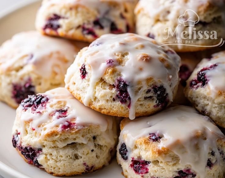 Earl Grey Blackberry Scones With Lemon Glaze