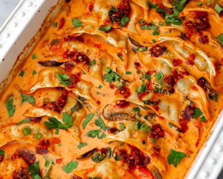 Vegane gebackene Teigtaschen