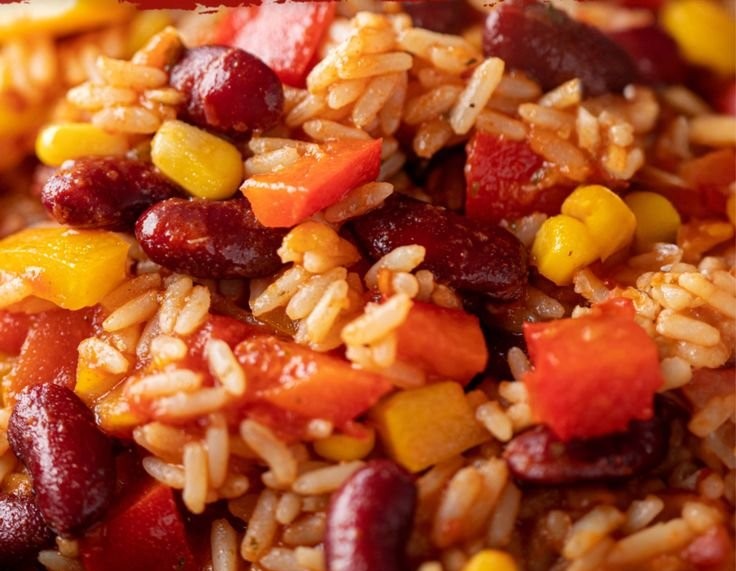 One-Pot-Reis mit Paprika, Bohnen und Mais