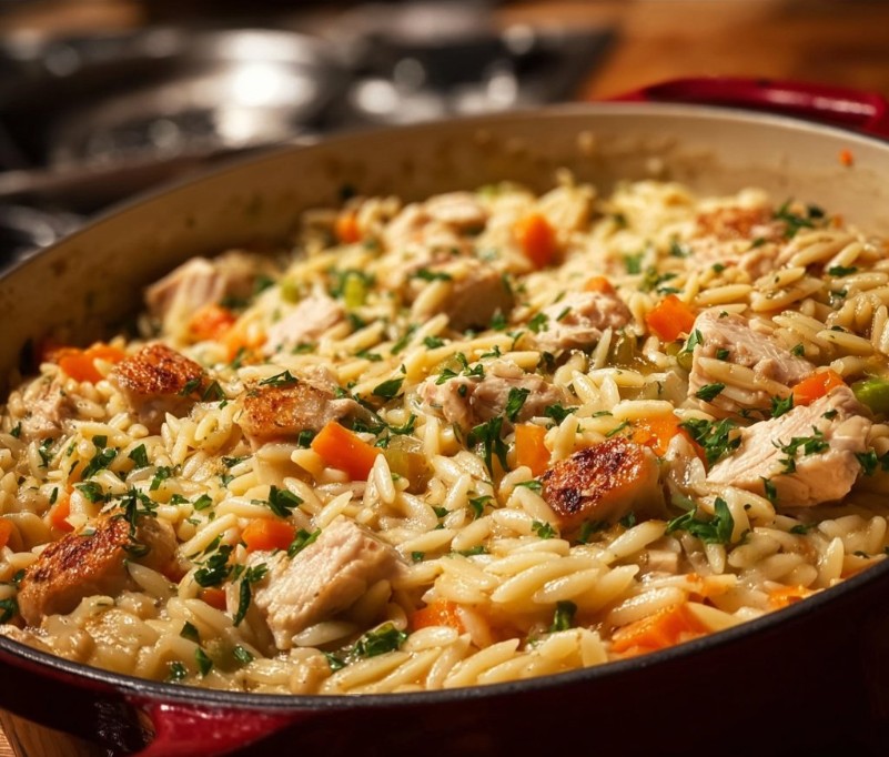 Creamy Chicken Pot Pie Orzo