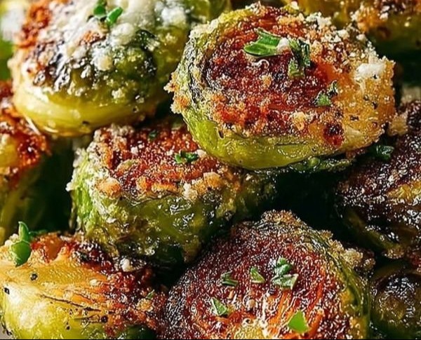 Choux de Bruxelles rôtis à l'ail et au parmesan