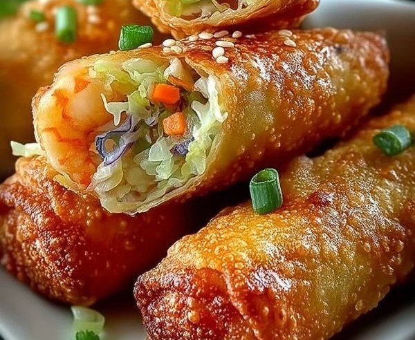 Rouleaux d'œufs croustillants aux crevettes et chou