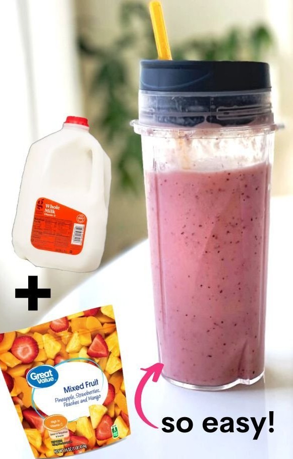 2-Minute 2-Ingredient Frozen Fruit Smoothie Recipe