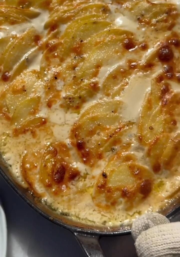 Papas gratinadas con parmesano