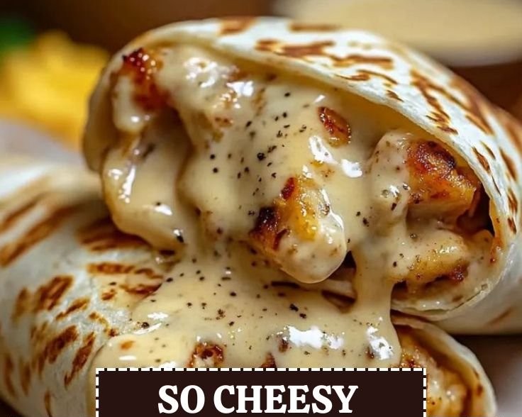 Cheesy Garlic Chicken Wraps