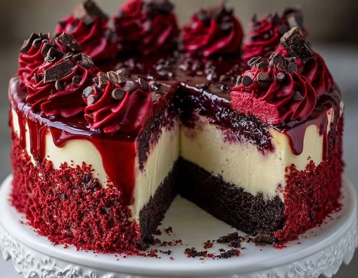 Red Velvet Cheesecake Layer Cake Recipe
