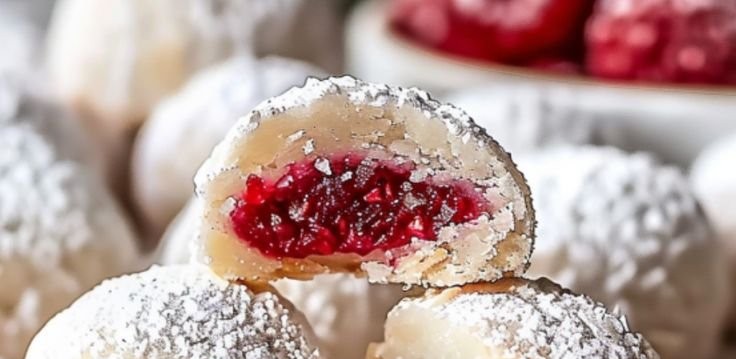 Raspberry Almond Snowball Cookies Delightful Easy Recipe