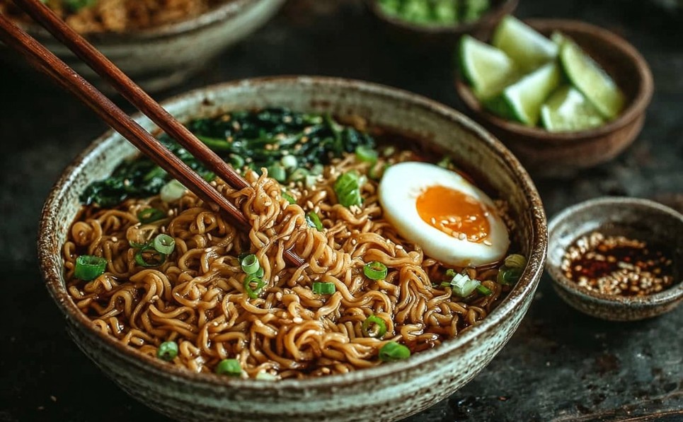 Easy Saucy Ramen Noodles (Vegan Recipe) - The Foodie Takes Flight